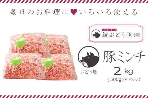 36-135_綾ぶどう豚100% パラパラ豚ミンチ 2kg